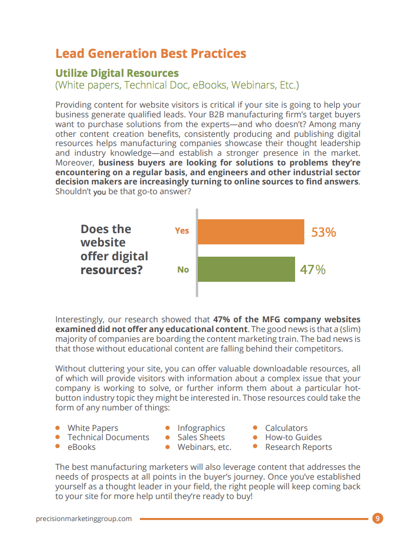2020 Manufacturing Digital Marketing Report on Lead Generation