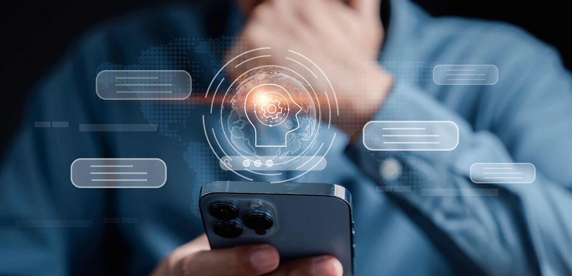 Person using AI on mobile phone