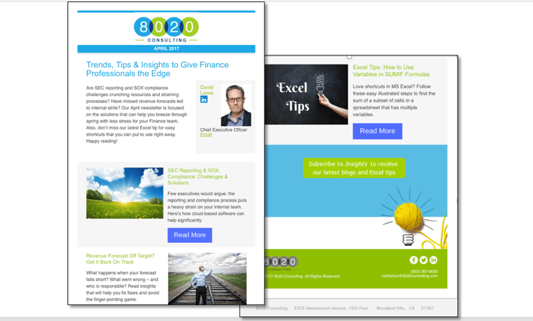 Email Marketing: 8020 Newsletter Good Example