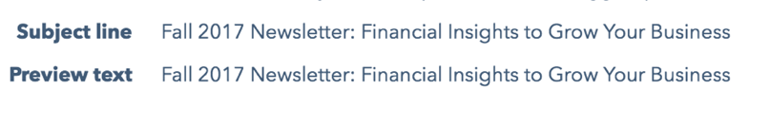 Email Newsletter Mistakes: repeating subject line and preview text (example)