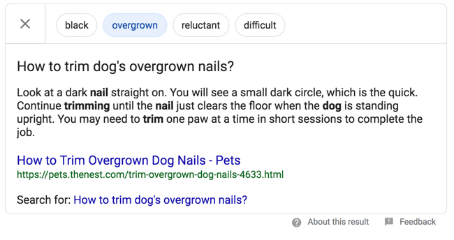 Featured Snippet Example: Carousel Snippet Part 2