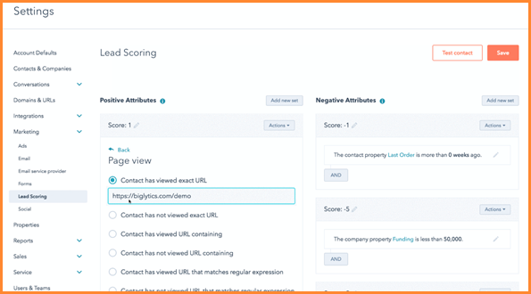 HubSpot Lead Scoring Tool