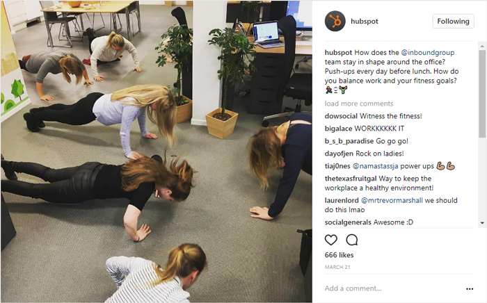 Instagram for B2B: HubSpot example