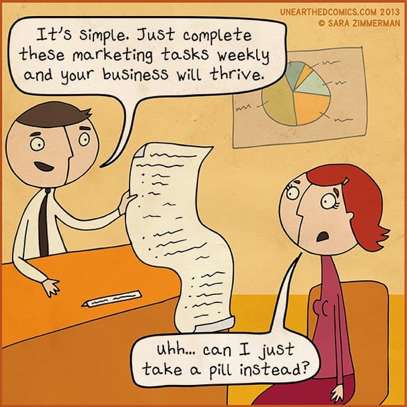 Unearthed Comics Marketing Cartoon