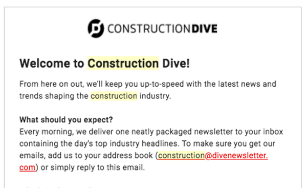 construction email marketing template