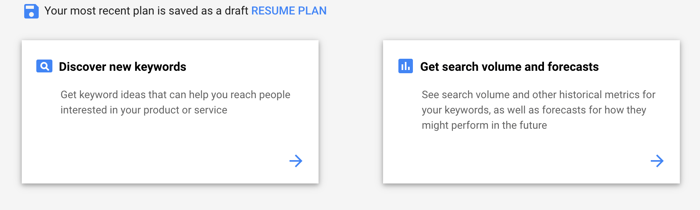 Get Search Volume and Forecasts from Keyword Planner