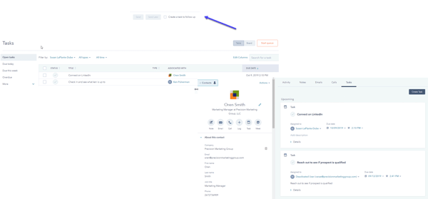 HubSpot Tasks Example