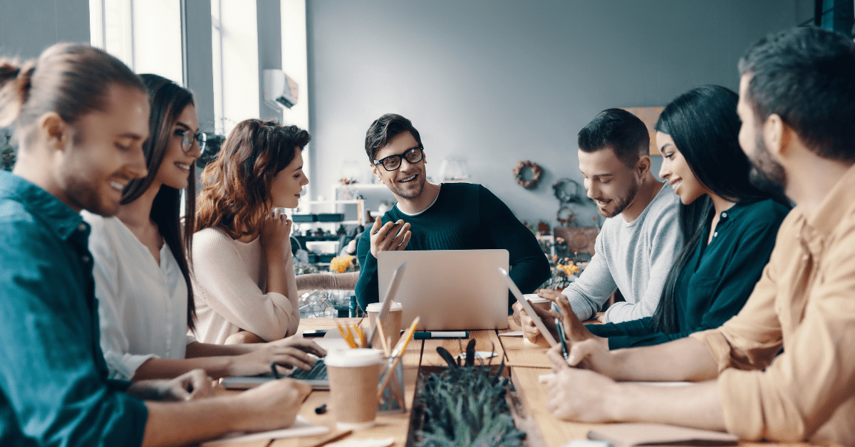 Marketing Team Sitting Around a Table